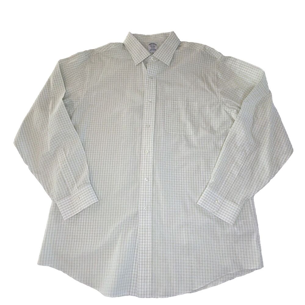 Brooks Brothers Regent Green Gingham Non Iron Supima L/S Shirt 17-35